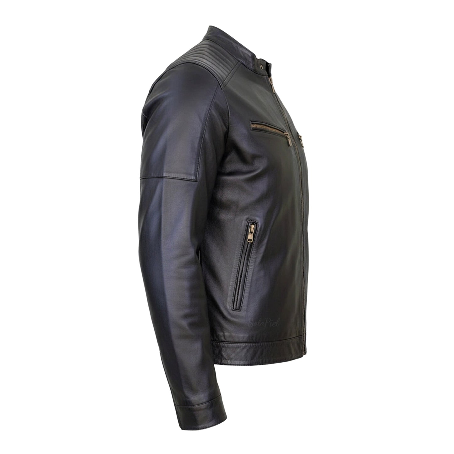 Chamarra de Piel de Borrego Para Caballero Slim Fit Corte Moderno Black