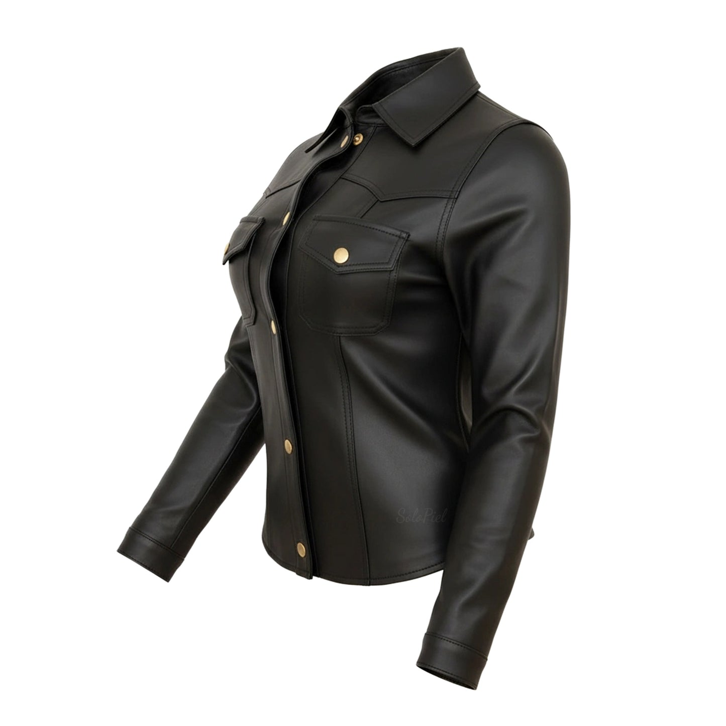 Camisa de Piel Para Dama Estilo Vaquero