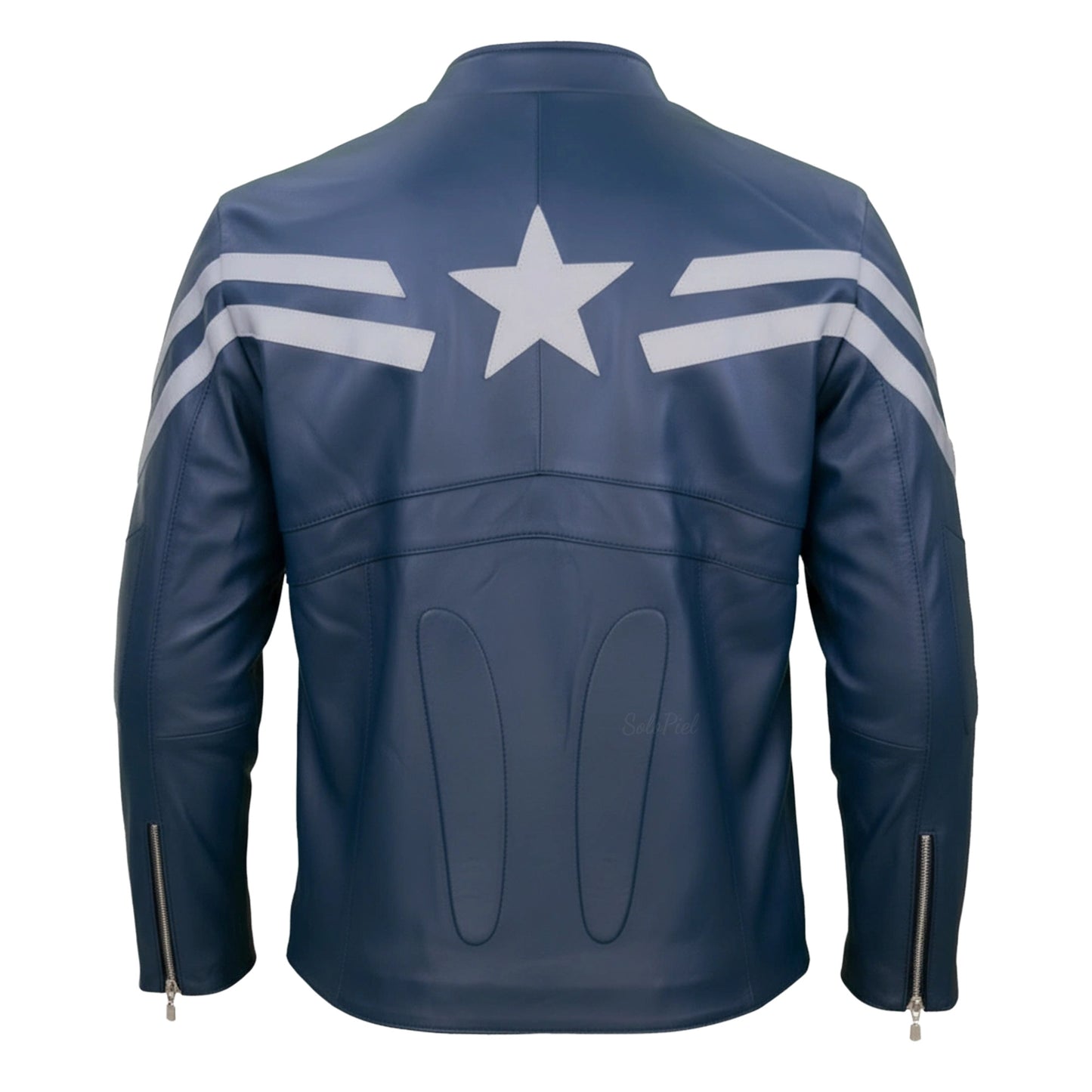 Chamarra de Piel de Borrego para Caballero Estilo Capitán América