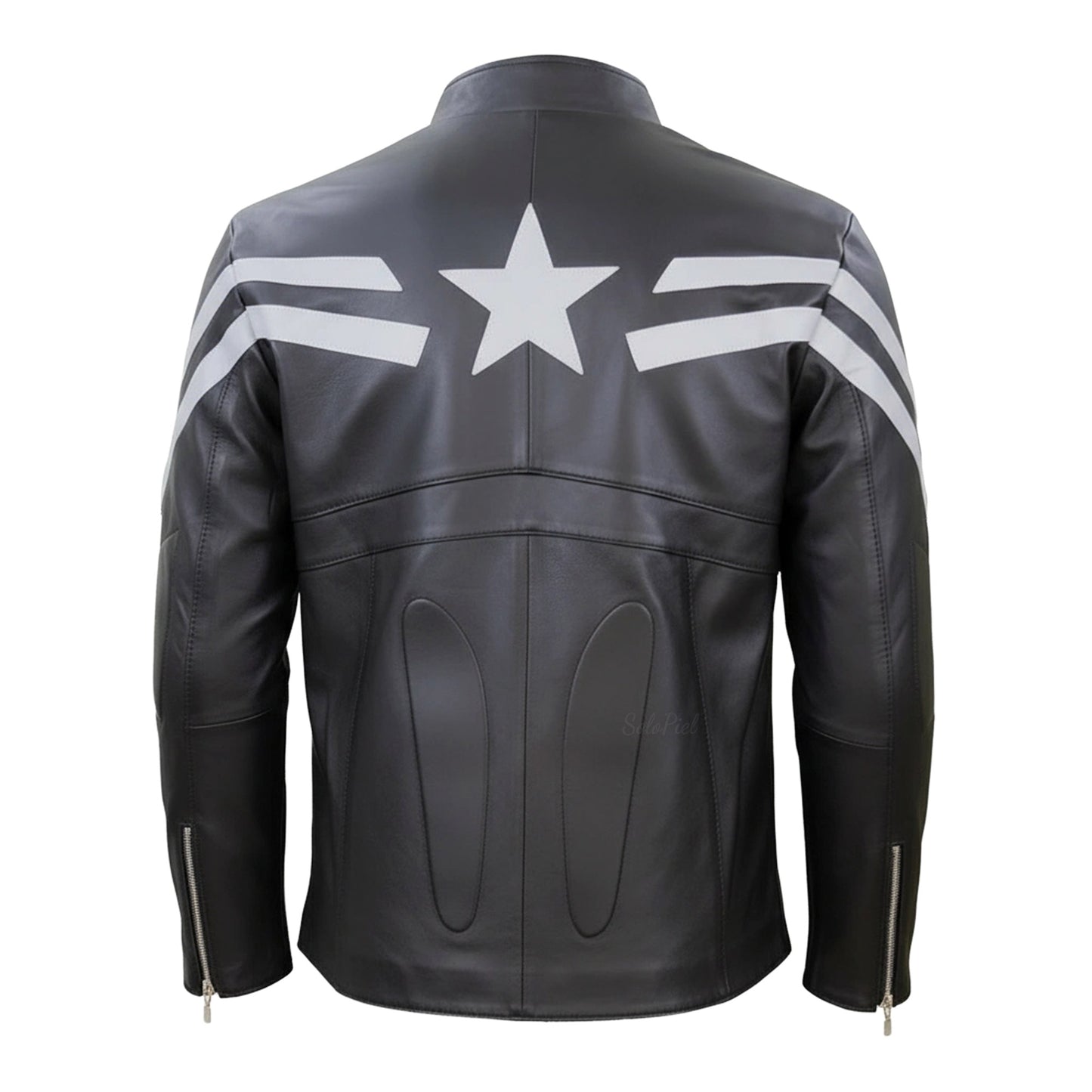 Chamarra de Piel de Borrego para Caballero Estilo Capitán América