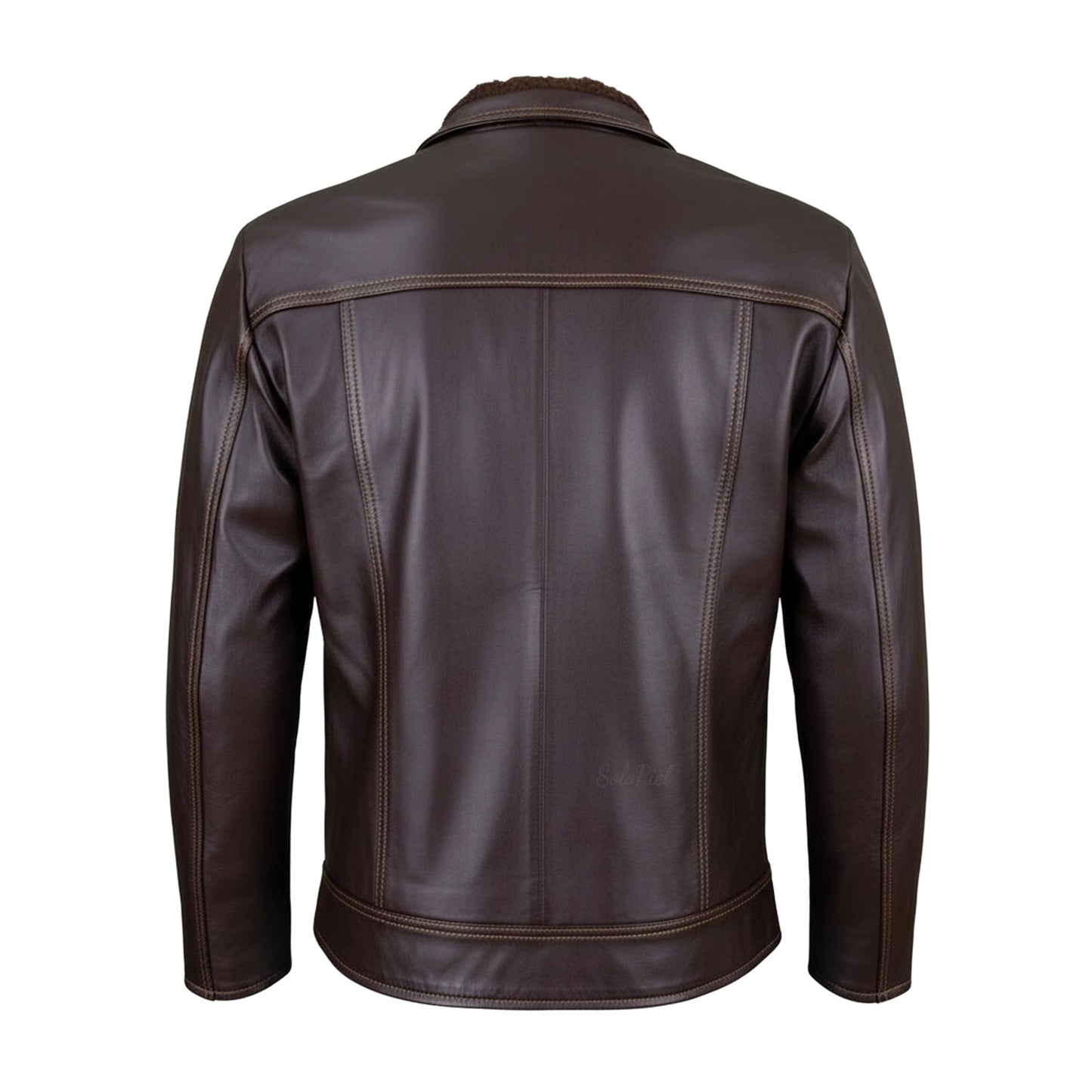 Chamarra de Piel Para Caballero con Forro de Borrega César