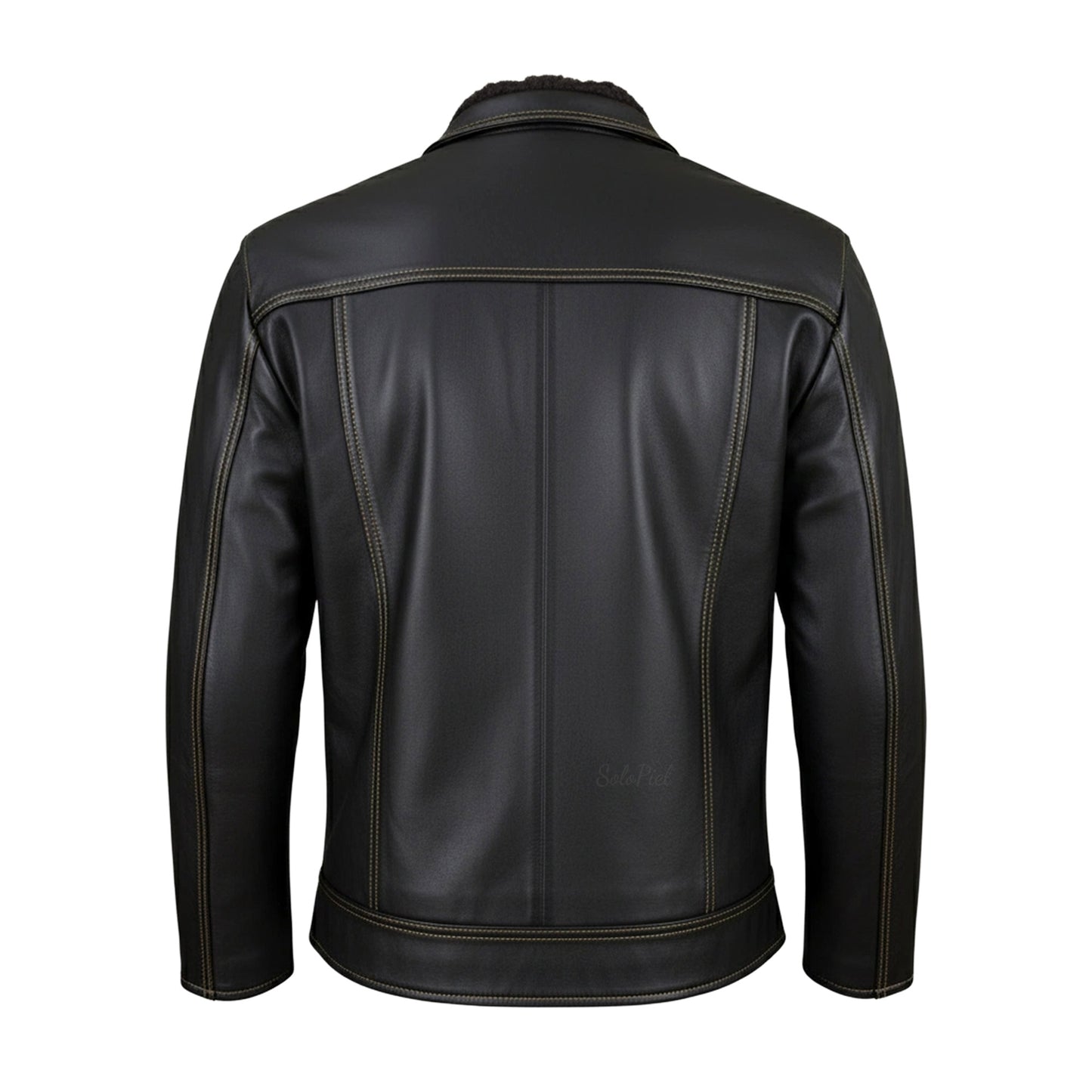 Chamarra de Piel Para Caballero con Forro de Borrega César