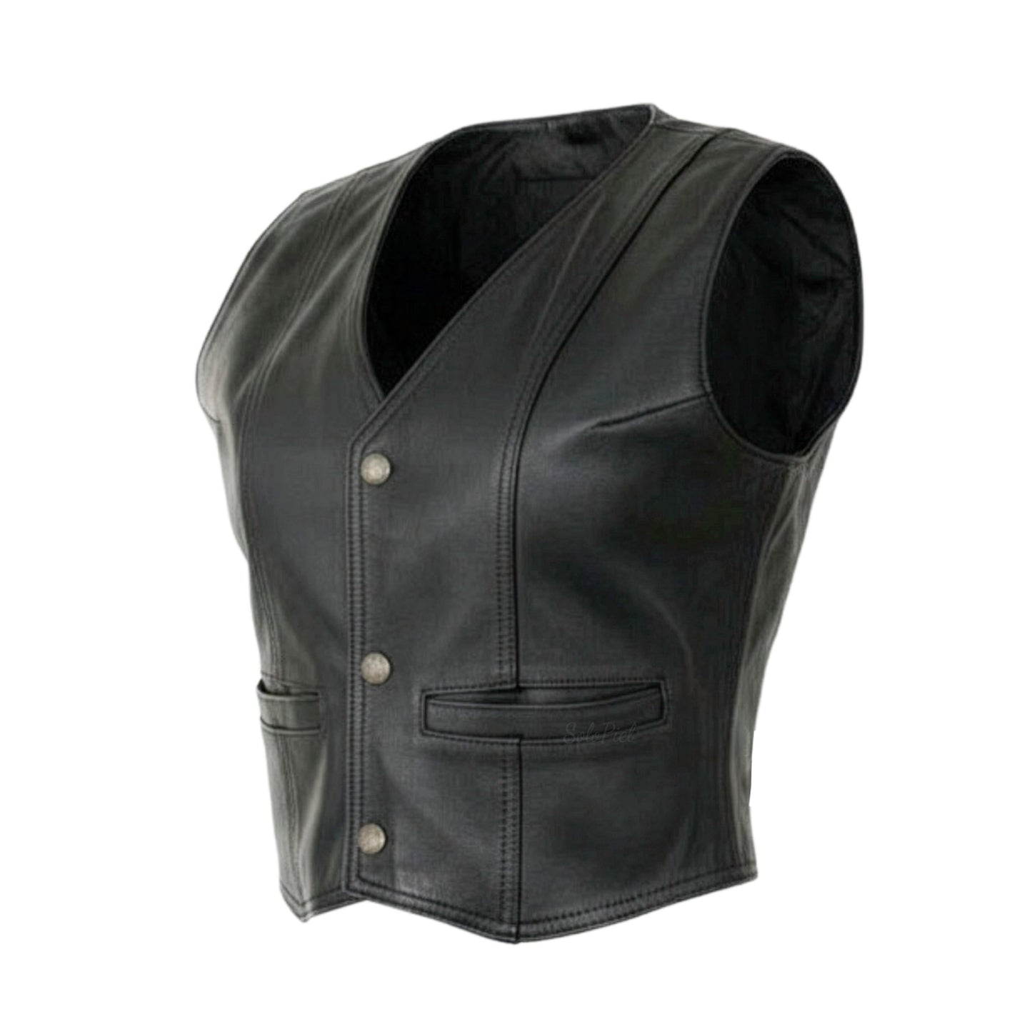 Chaleco de Piel de Borrego Para Dama Extra Corto Slim Vaquero Modelo Alicia