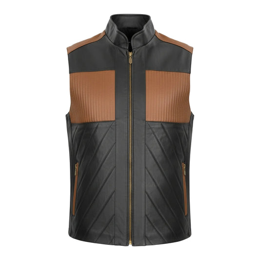 Chaleco de Piel de Borrego Combinado para Caballero Jhony