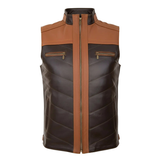 Chaleco de Piel de Borrego Combinado para Caballero Jhony