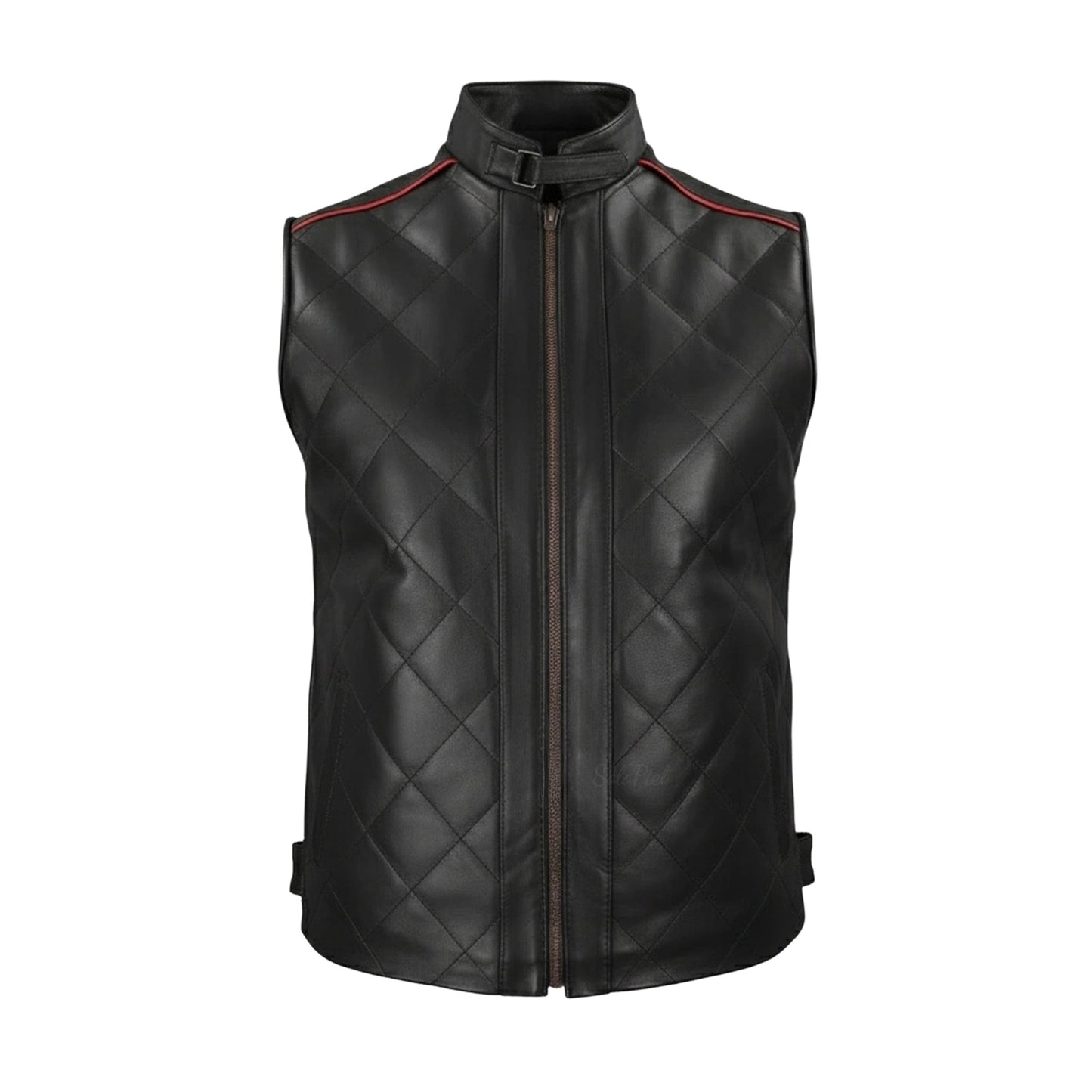 Chaleco de Piel de Borrego Acolchado Combinado para Caballero  Paolo