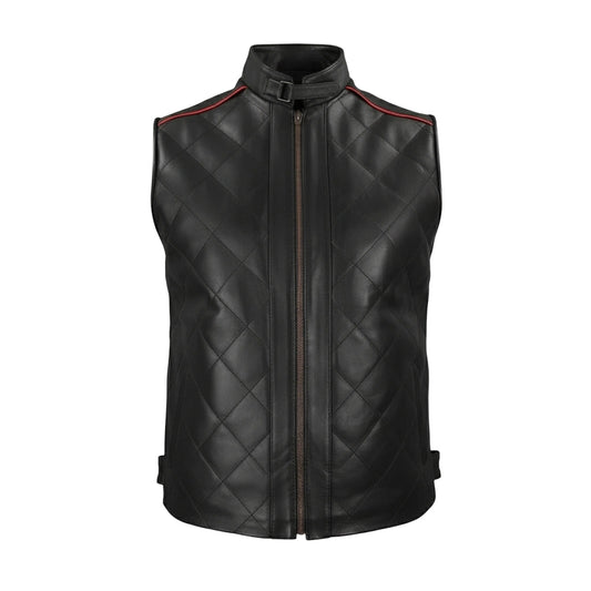 Chaleco de Piel de Borrego Acolchado Combinado para Caballero  Paolo