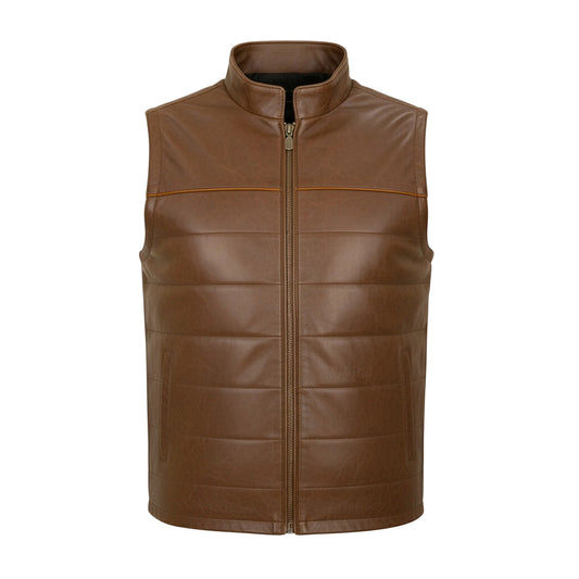 Chaleco de Piel de Borrego Crackelada para Caballero Roman