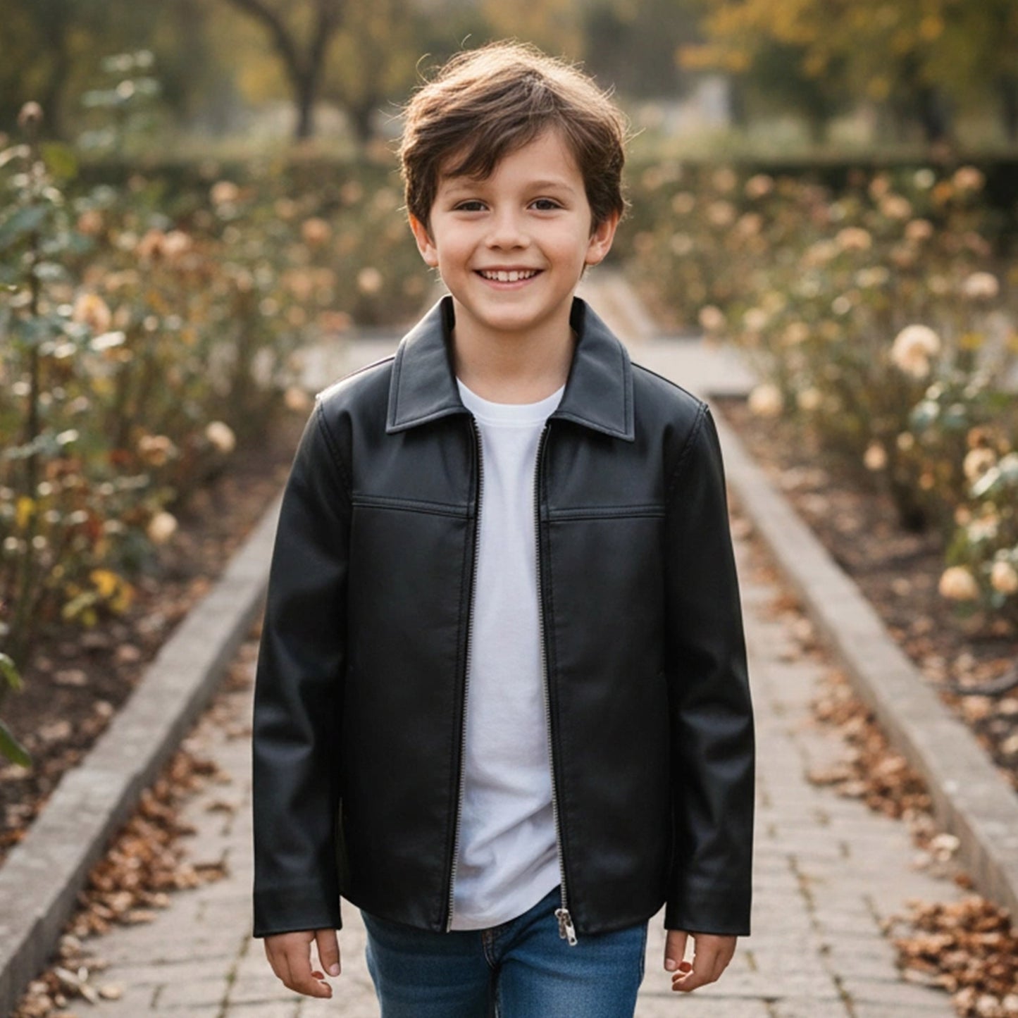 Chamarra de Piel Corte Italiano Para Niño