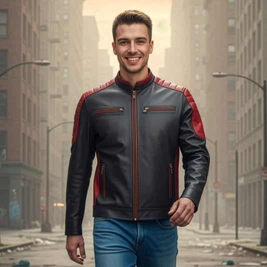 Chamarra de Piel de Borrego Para Caballero Combinada Con Franjas Daytona