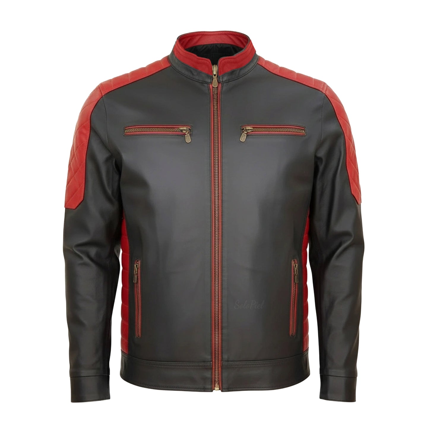 Chamarra de Piel de Borrego Para Caballero Combinada Con Franjas Daytona