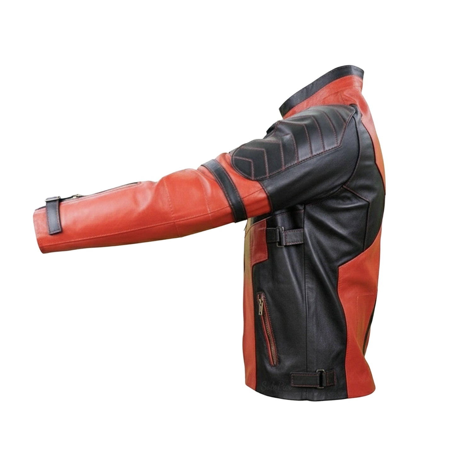 Chamarra de Piel de Borrego para Caballero Estilo Deadpool