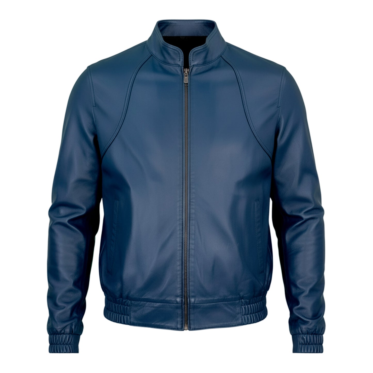 Chamarra de Piel de Borrego para Caballero Con Elástico Y Cuello Mao Deportiva