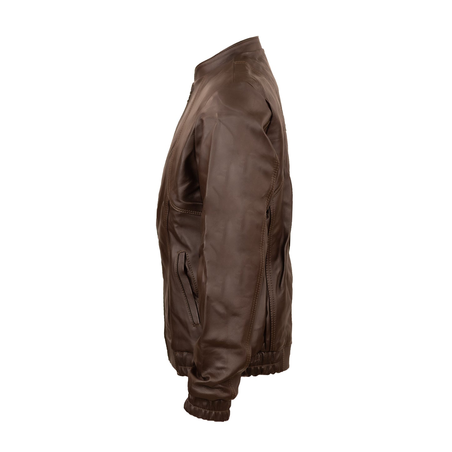 Chamarra de Piel de Borrego para Caballero Con Elástico Y Cuello Mao Deportiva