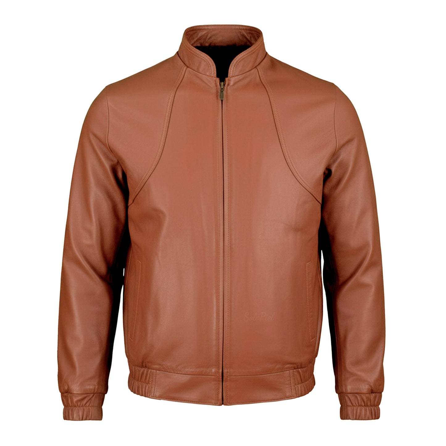 Chamarra de Piel de Borrego para Caballero Con Elástico Y Cuello Mao Deportiva