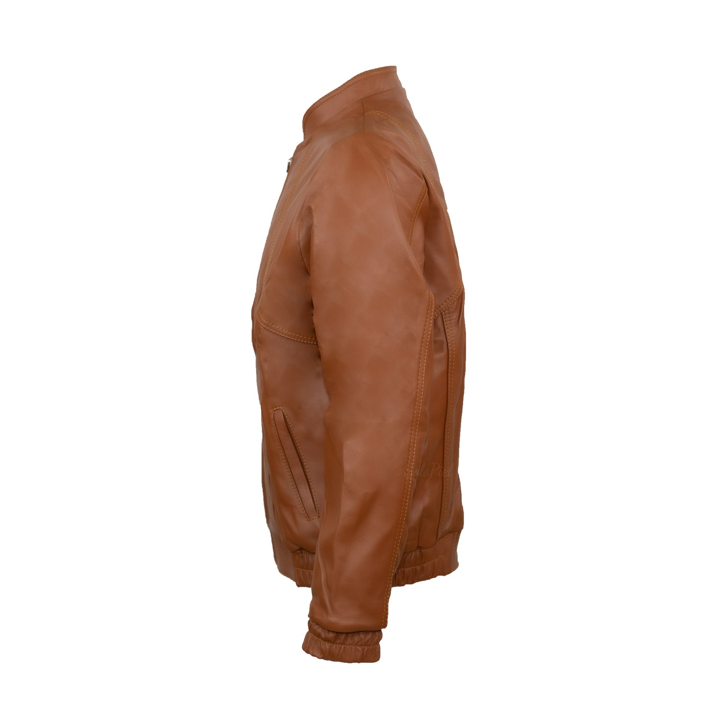 Chamarra de Piel de Borrego para Caballero Con Elástico Y Cuello Mao Deportiva