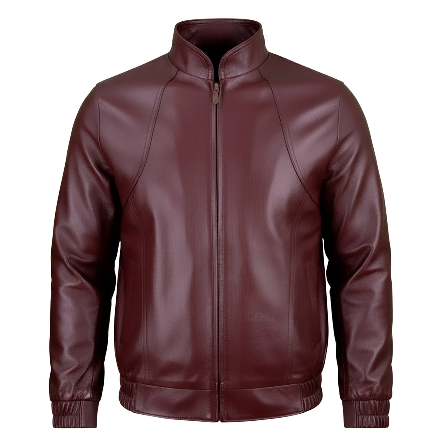 Chamarra de Piel de Borrego para Caballero Con Elástico Y Cuello Mao Deportiva