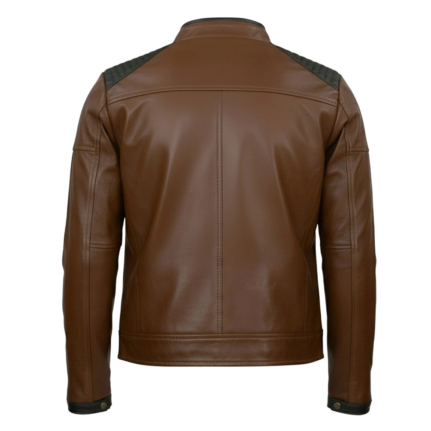 Chamarra de Piel de Borrego Capitonado Para Caballero Cuello Mao Diego