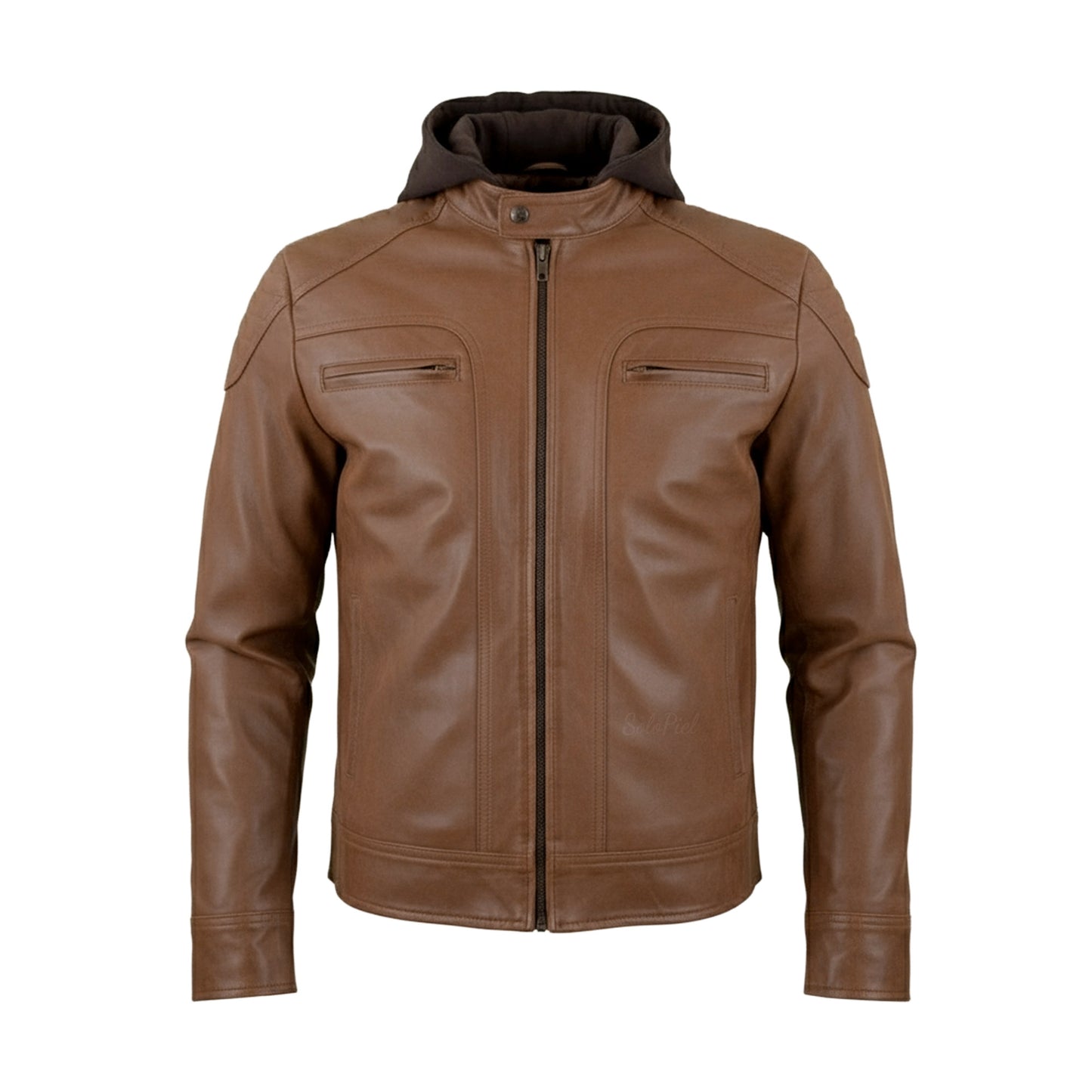 Chamarra de Piel de Borrego para Caballero Con Capucha Desmontable Eduardo Slim