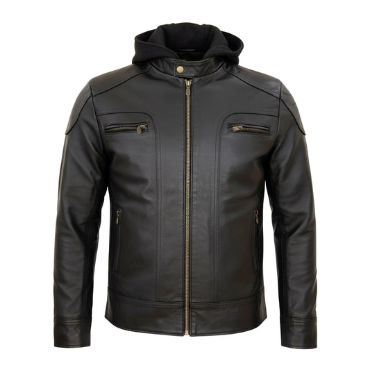 Chamarra de Piel de Borrego para Caballero Con Capucha Desmontable Eduardo Slim