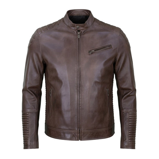 Chamarra de Piel de Borrego para Caballero Cuello Mao Slim Fit Eliut