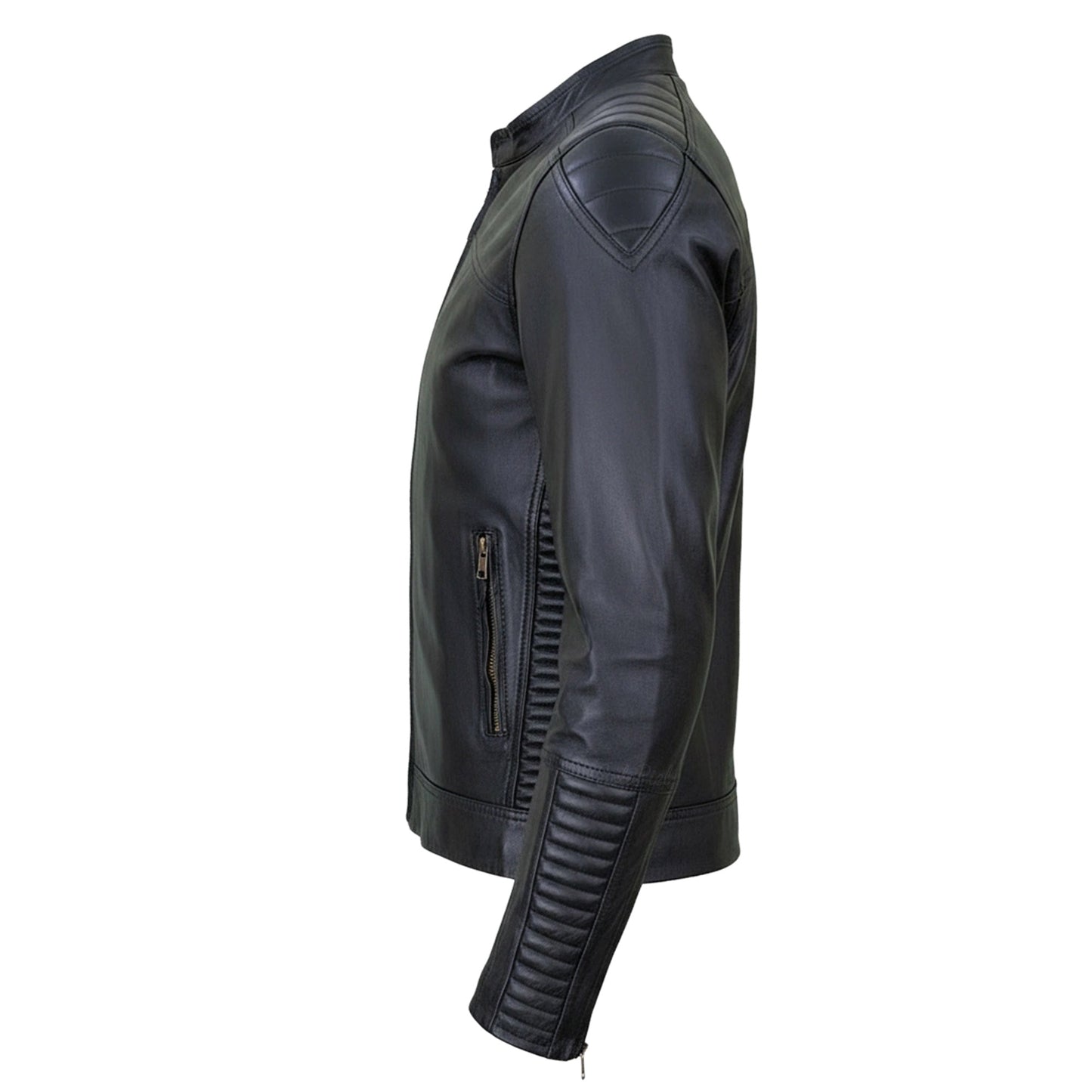 Chamarra de Piel de Borrego para Caballero Cuello Mao Slim Fit Eliut