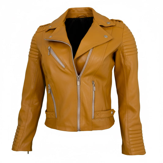 Chamarra de Piel de Borrego para Dama Torera Slim Rockera Galilea