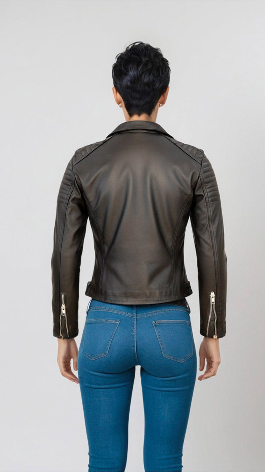 Chamarra de Piel de Borrego para Dama Torera Slim Rockera Galilea