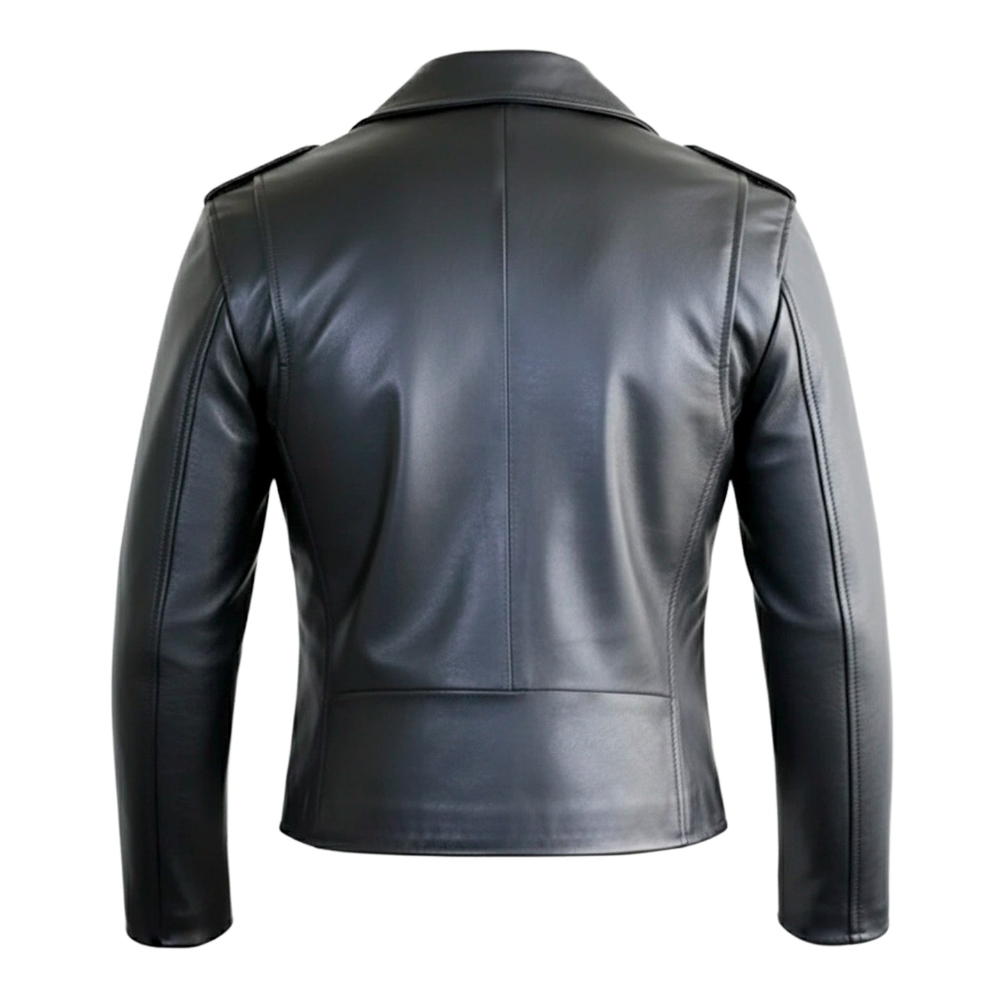 Chamarra de Piel de Borrego para Caballero Estilo Rockero Cierre Cruzado IKER