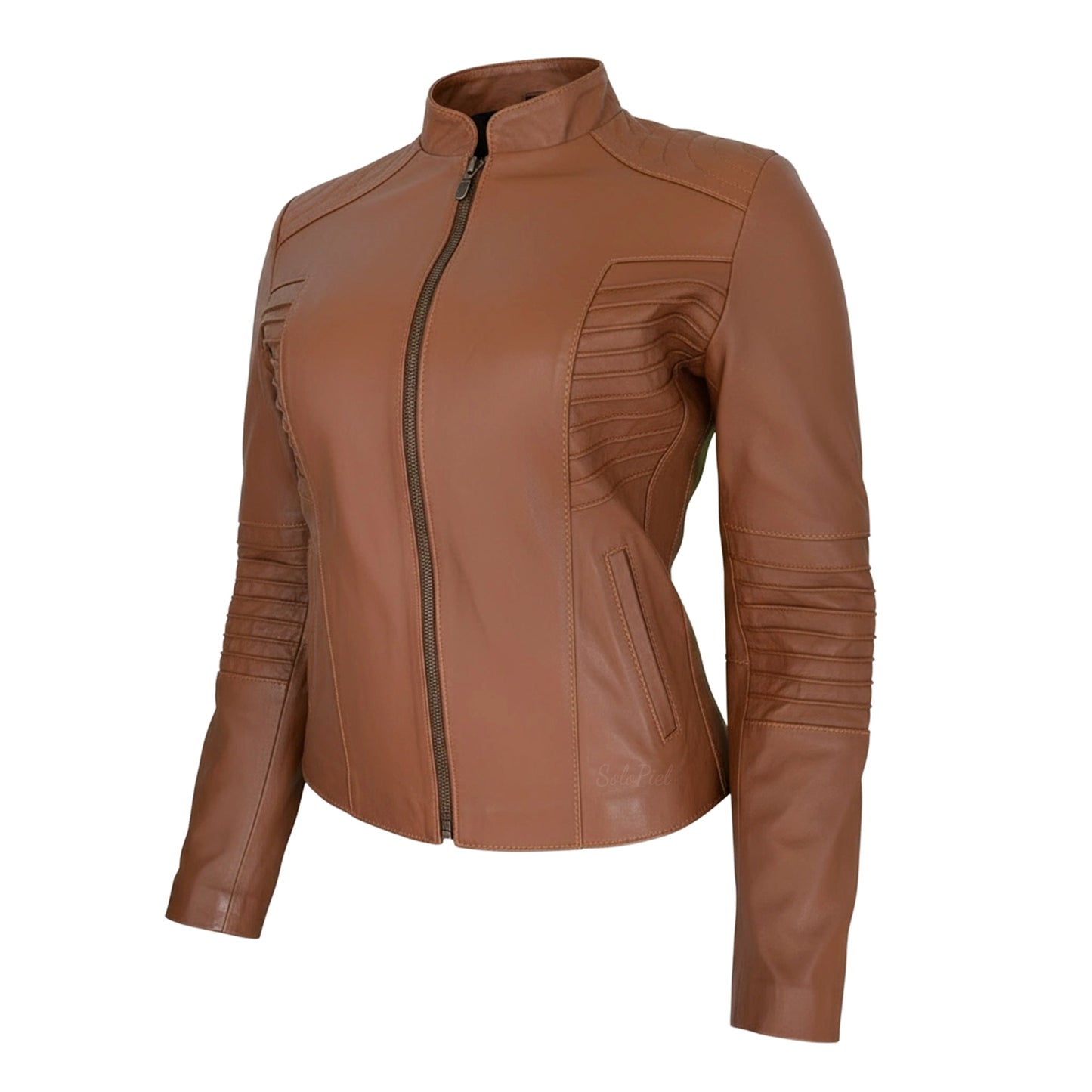 Chamarra de Piel de Borrego Acabado Drapeado para Dama Irazú