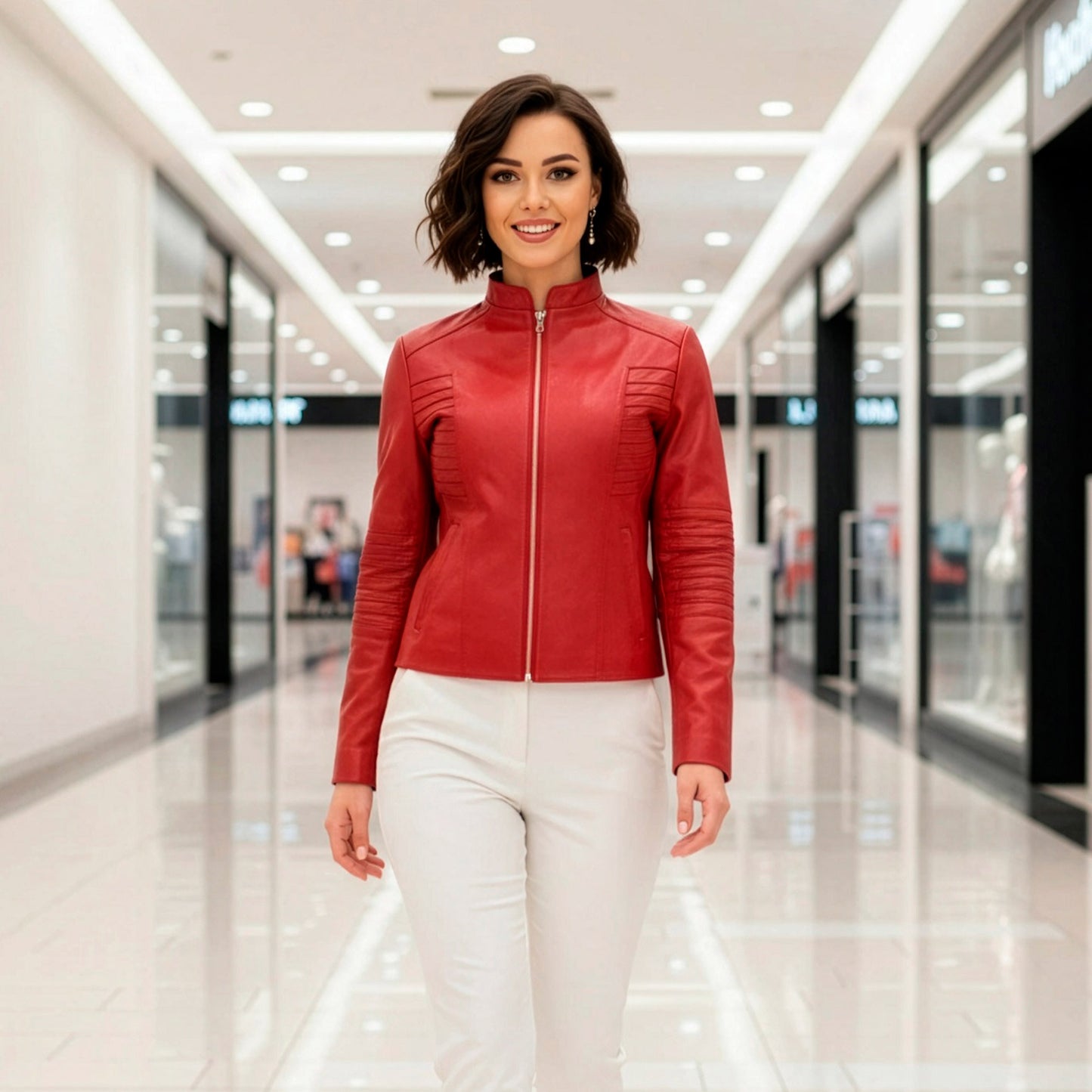 Chamarra de Piel de Borrego Acabado Drapeado para Dama Irazú