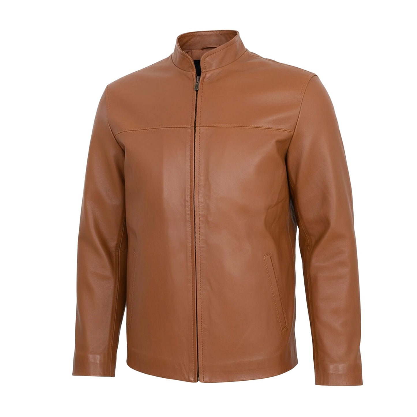 Chamarra de Piel de Borrego para Caballero Italiano Cuello Mao