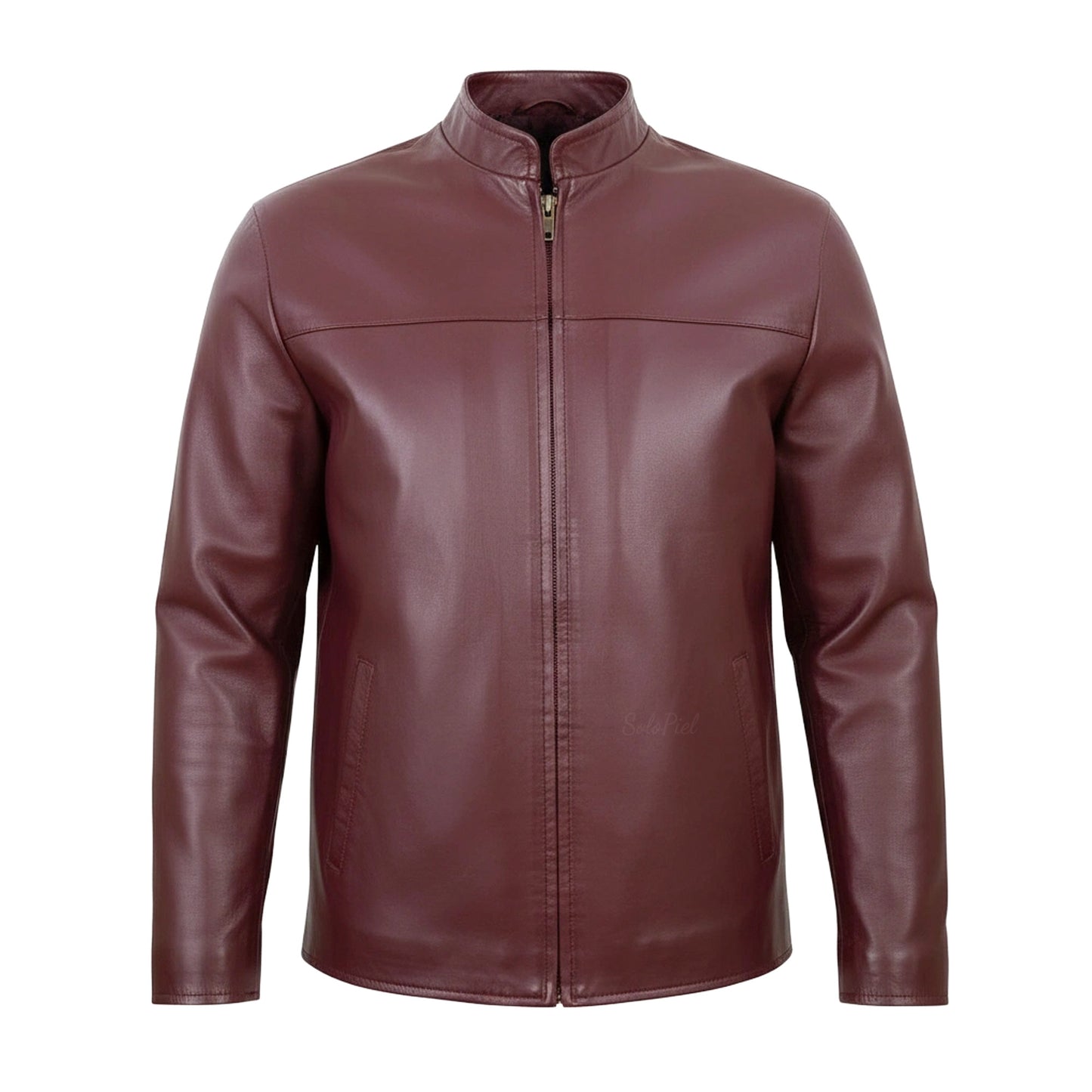 Chamarra de Piel de Borrego para Caballero Italiano Cuello Mao