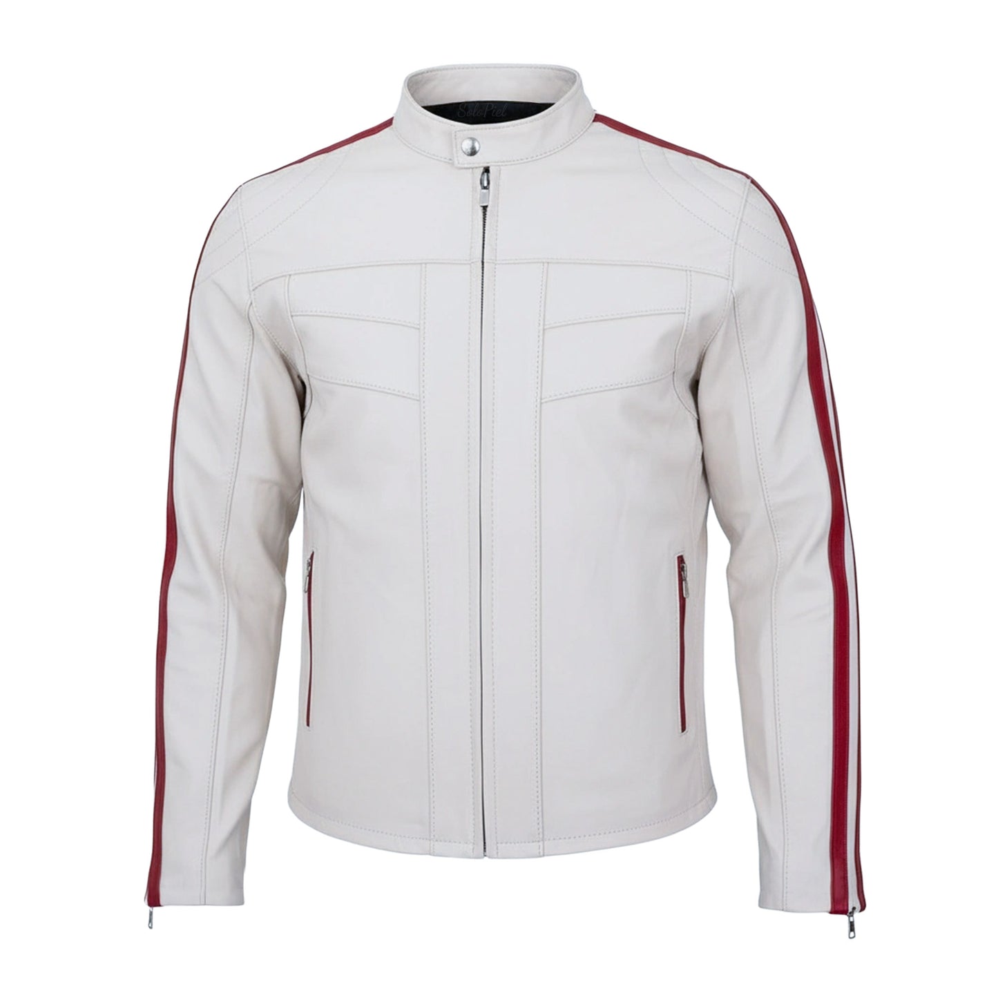 Chamarra de Piel de Borrego para Caballero Combinada Con Franjas Jasso