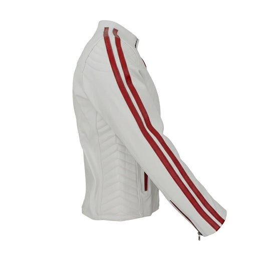 Chamarra de Piel de Borrego para Caballero Combinada Con Franjas Jasso