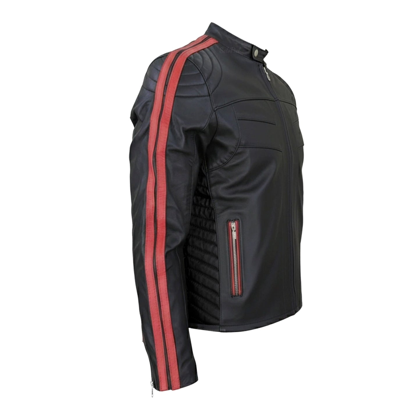 Chamarra de Piel de Borrego para Caballero Combinada Con Franjas Jasso