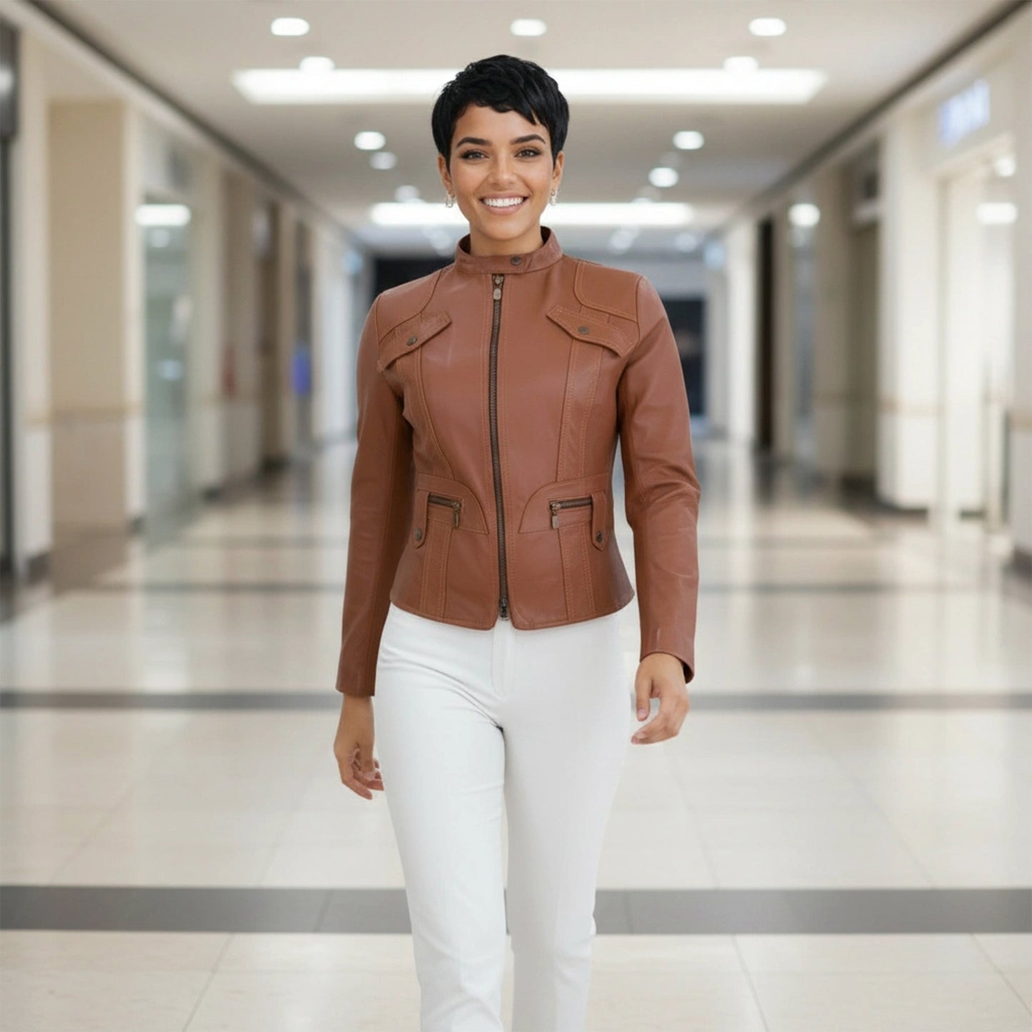 Chamarra de Piel de Borrego para Dama Corta Torera Jessy