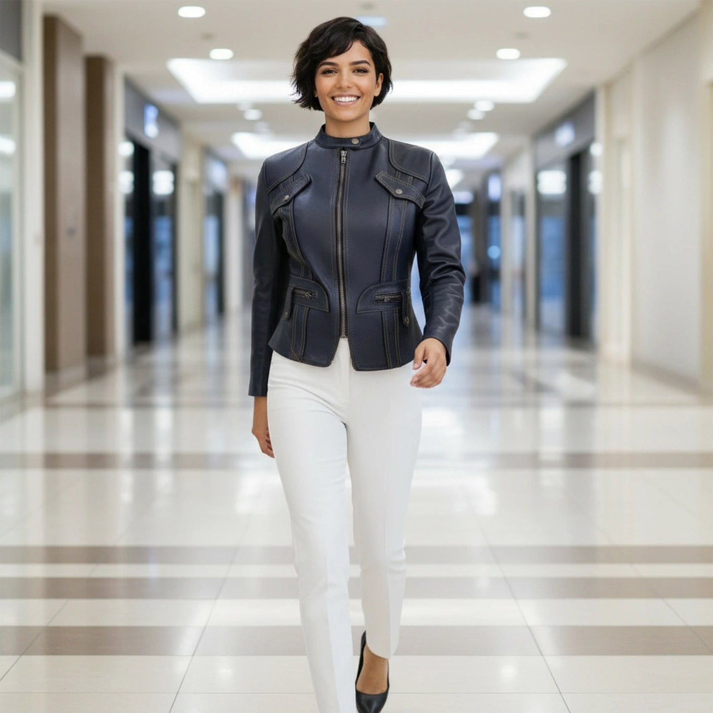 Chamarra de Piel de Borrego para Dama Corta Torera Jessy