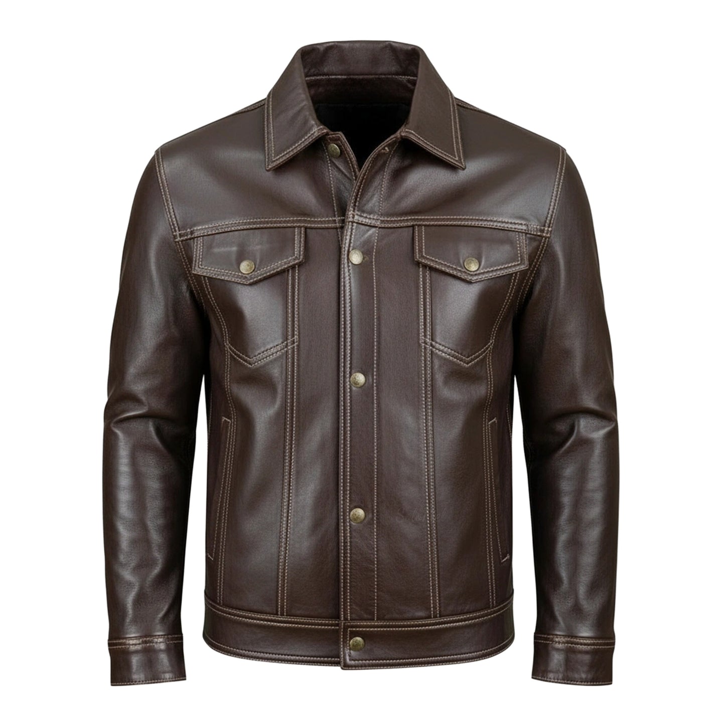 Chamarra de Piel de Borrego para Caballero Estilo Mezclilla