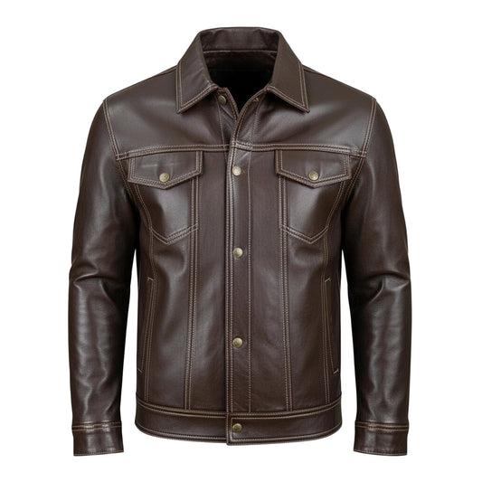 Chamarra de Piel de Borrego para Caballero Estilo Mezclilla