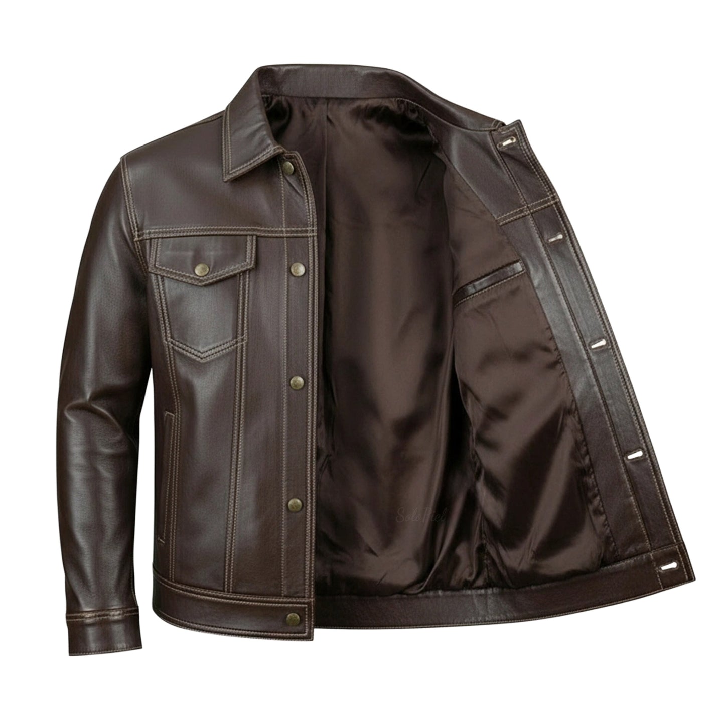 Chamarra de Piel de Borrego para Caballero Estilo Mezclilla