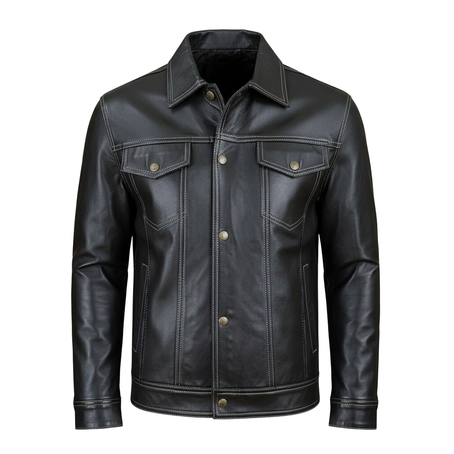 Chamarra de Piel de Borrego para Caballero Estilo Mezclilla