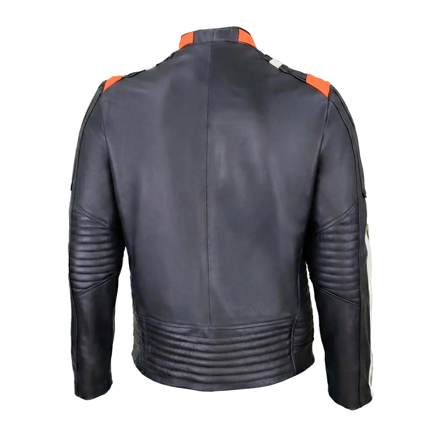 Chamarra de Piel de Borrego Para Caballero Combinada Con Franjas Lucca