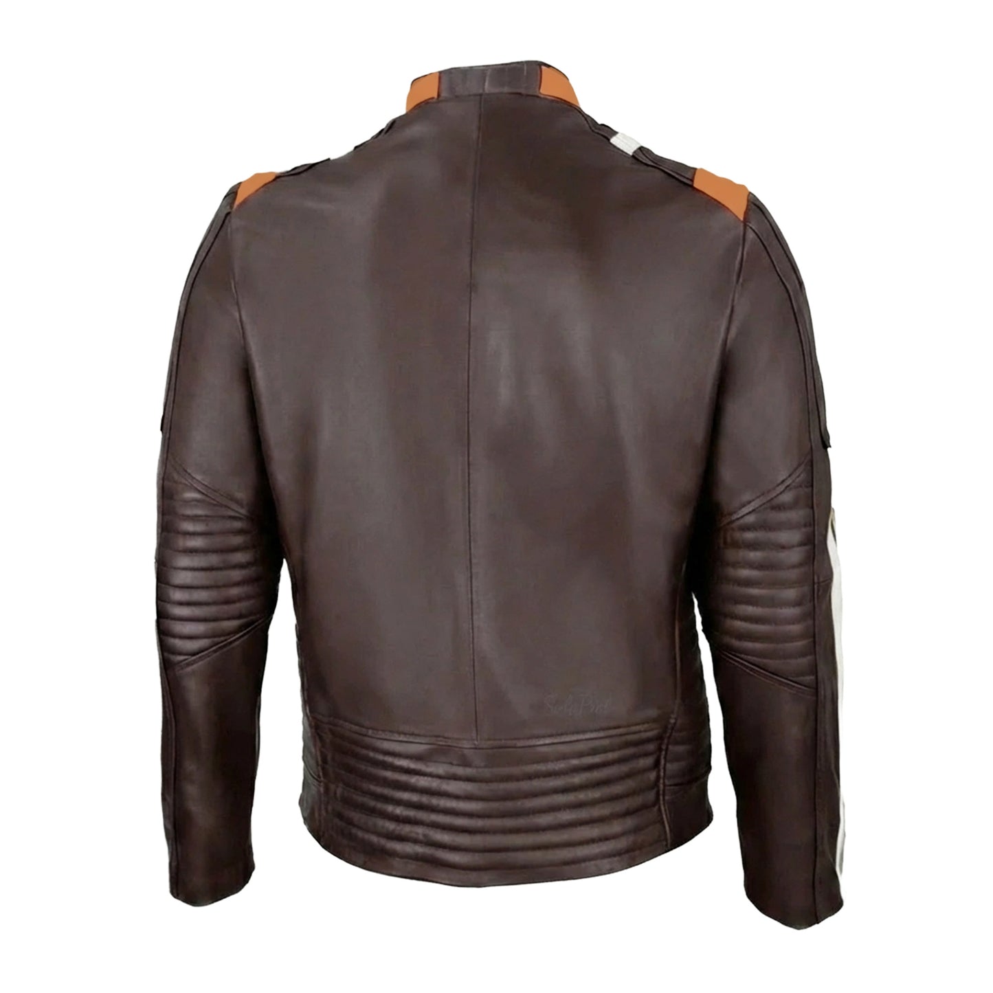 Chamarra de Piel de Borrego Para Caballero Combinada Con Franjas Lucca