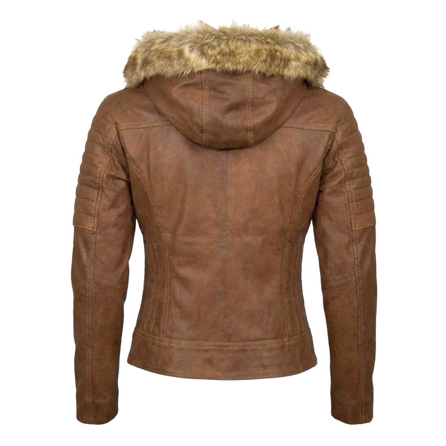Chamarra de Piel de Borrego para Dama Con Capucha Desmontable Lucia