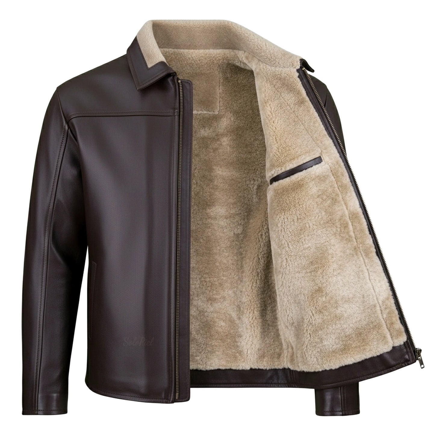 Chamarra de Piel de Borrego para Caballero Forro de Lana Sintética Marcos