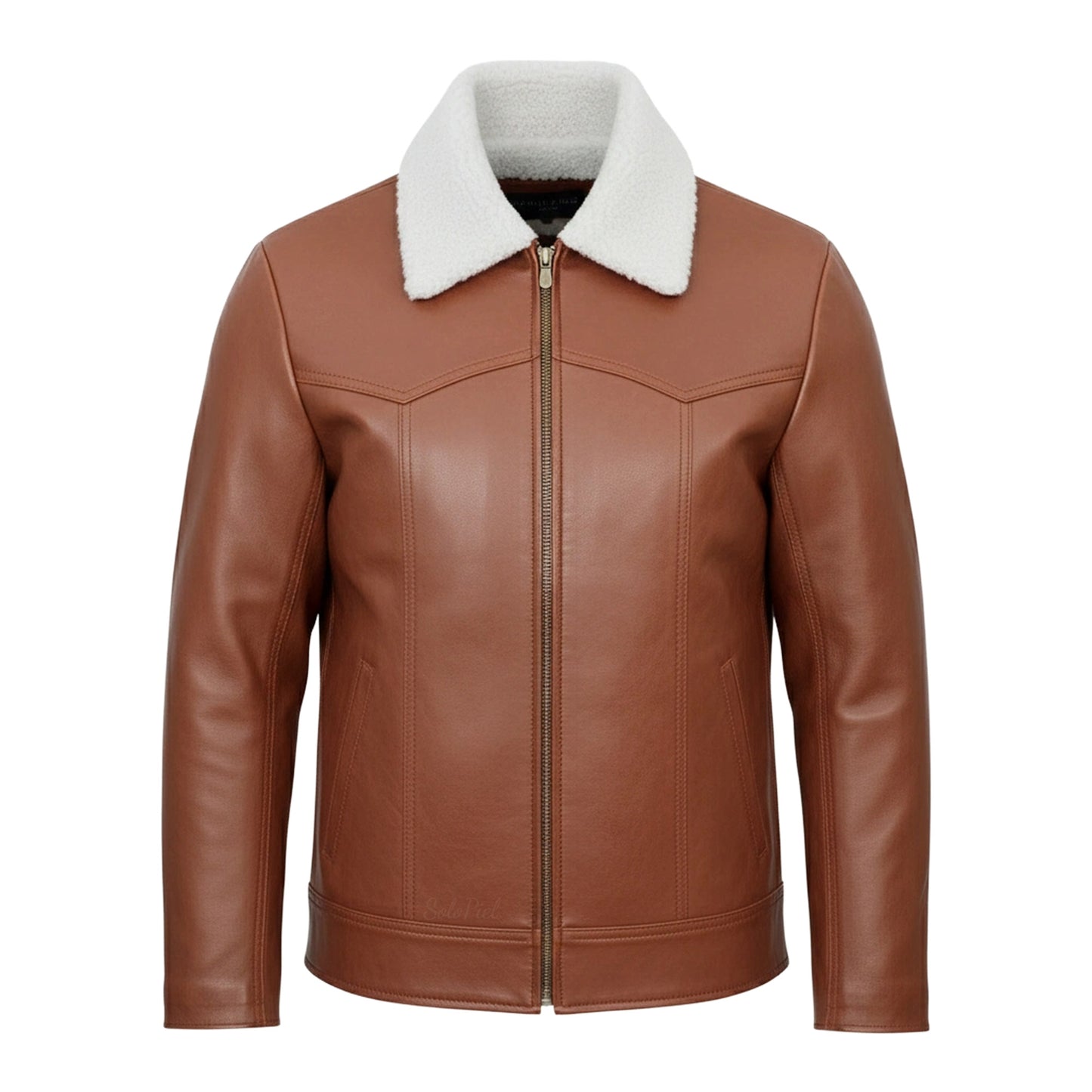 Chamarra de Piel Para Caballero con Forro de Borrega Mateo