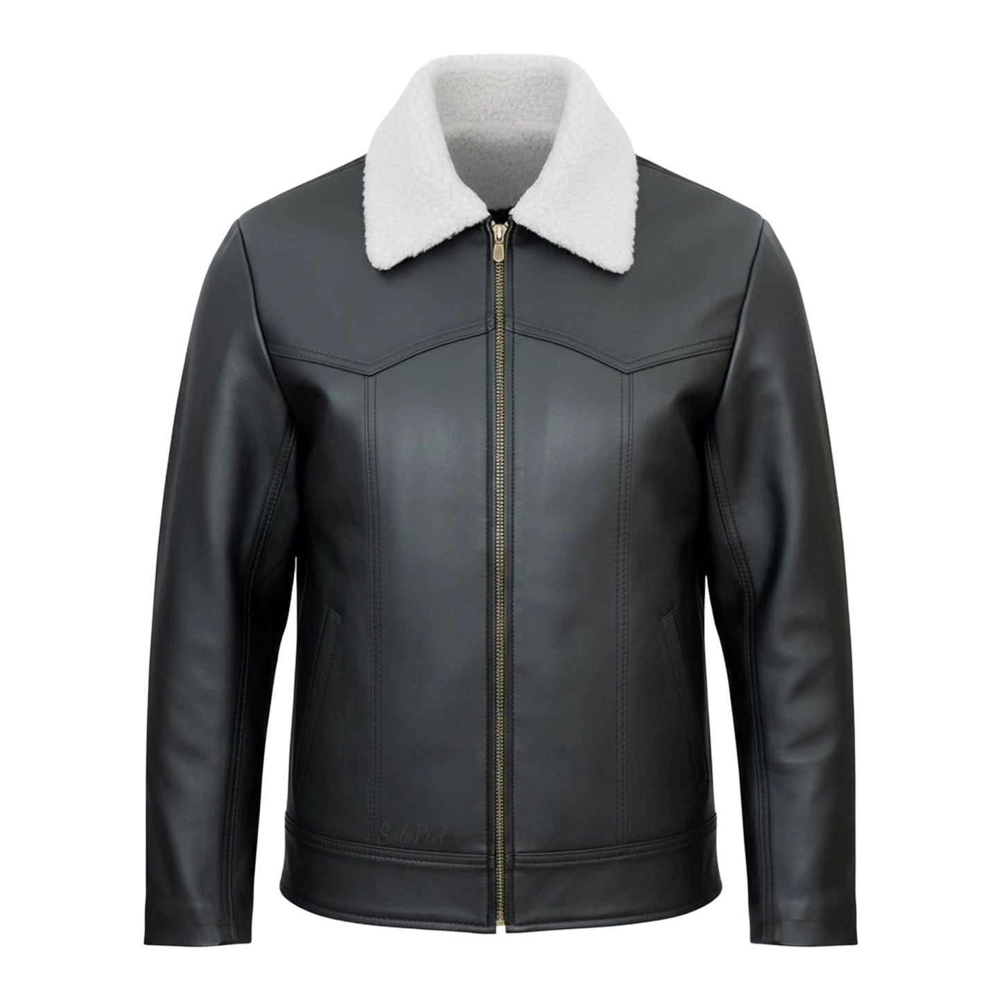 Chamarra de Piel Para Caballero con Forro de Borrega Mateo