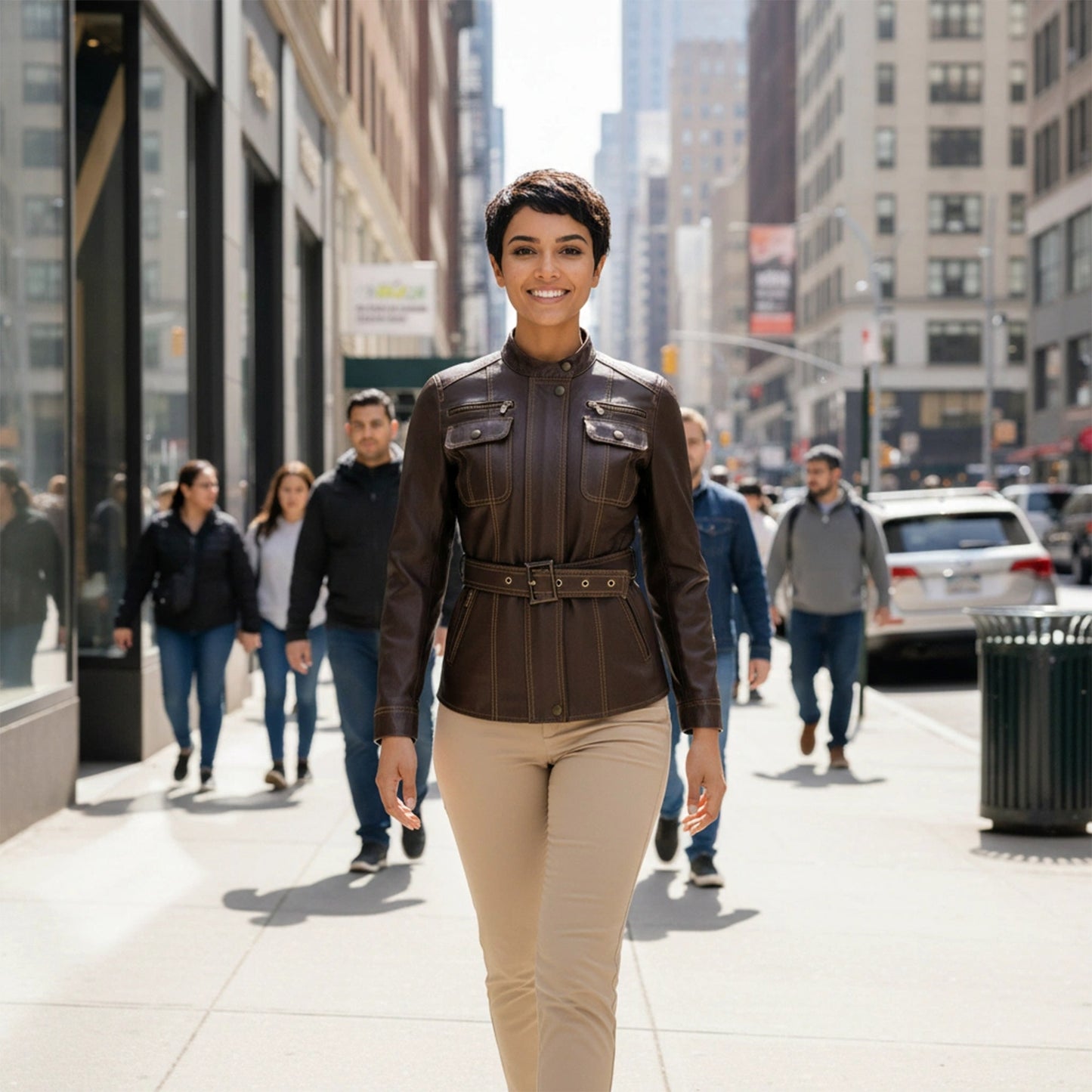 Chamarra de Piel de Borrego para Dama Corte Cazadora Miriam