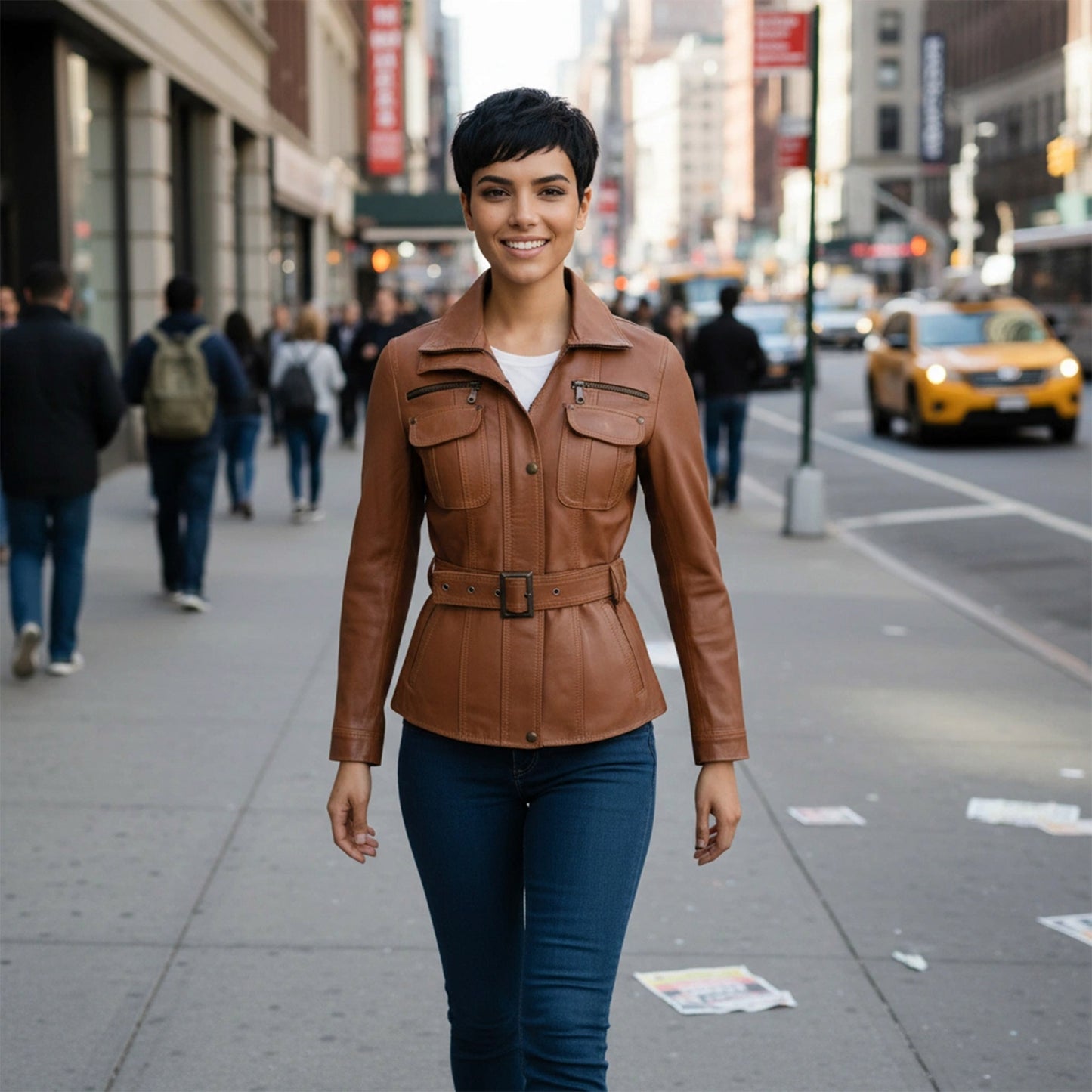 Chamarra de Piel de Borrego para Dama Corte Cazadora Miriam